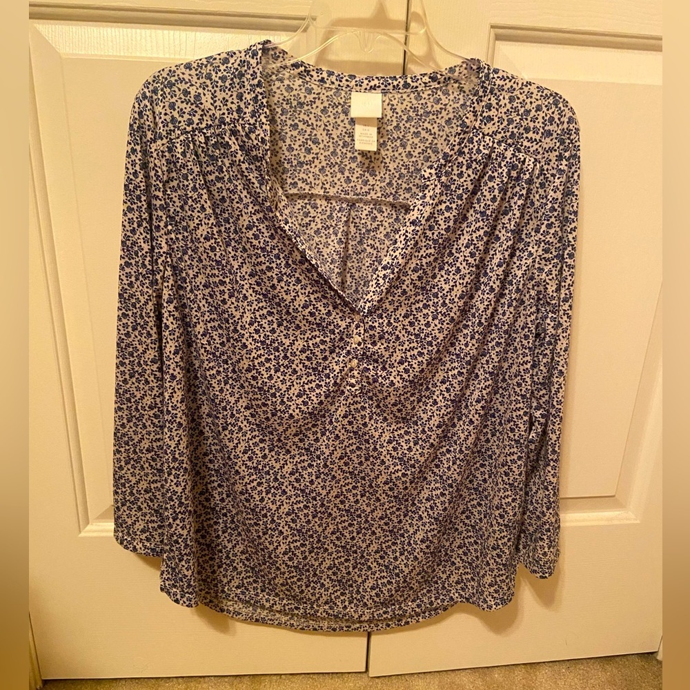 H&M size large long-sleeve blouse with buttons